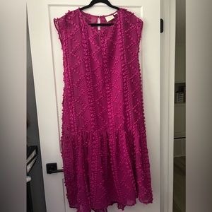 Anthropologie Maeve Fuchsia Textured Dress